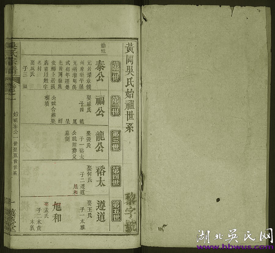 光緒新洲讓德堂《吳氏宗譜》 光緒新洲讓德堂《吳氏宗譜》